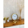 Gold Metal Desenli Masa Saati 25×20 cm