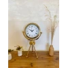 Gold Metal Mini Tripod Desenli Roma Rakamı Masa Saati 45×26 cm
