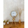 Gold Metal Mini Tripod Modern Masa Saati 45×26 cm – Şık ve Dekoratif Tasarım