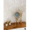 Gold Metal Mini Tripod Sade Masa Saati 45×26 cm