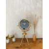Gold Metal Mini Tripod Siyah İnci Masa Saati 45×26 cm – Şık ve Modern Dekoratif Tasarım