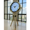 Gold Royal Motifli Üç Ayaklı Metal Masa Saati
