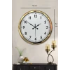 Gold & White Luxury Classic 52 Cm Metal Duvar Saati