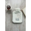 Hello Everyone Yazılı Kurdeleli Beyaz Peluş Sıcak Su Torbası 1 Lt – Yumuşak Kılıf, Uzun Süre Sıcak Tutan Termal Su Torbası