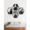 HexaLeaf – Tropikal Yaprak Desenli Altıgen Ahşap Duvar Dekoru