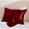 İpek Dokulu Mikrosaten Saten Yastık Kılıfı 50x70 (2’li Set) – Bordo – Saç ve Cilt Dostu