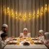 İpek Yıldızı® 10 Adet Sarkıtlı Ramazan Hilal Üstü Cami Temalı LED Işık – Pilli 2 Metre Ramazan Süsü, İslami Dekorasyon, Ev ve Mekanlar İçin Dekoratif