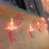 İpek Yıldızı® 10lu Pilli Led Flamingo Dekoratif Işık Zinciri Aydınlatma 1,5 Mt