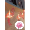 İpek Yıldızı® 10lu Pilli Led Flamingo Dekoratif Işık Zinciri Aydınlatma 1,5 Mt