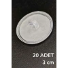 İpek Yıldızı® 20 Adet Şeffaf Yuvarlak 3 Cm Çaplı Güçlü Disk Yapışkanlar