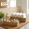 İpek Yıldızı® 2’li Duvar Askılı Plastik Rattan Organizer – Dikdörtgen Hasır Görünümlü Mutfak Raf Sepeti, Banyo ve Ev İçi Düzenleme Ünitesi