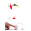 İpek Yıldızı® 2li Vantuzlu Fareli Tüylü Hareketli Çanlı ve Esneyen Eğlenceli Peluş Kedi Oyuncağı