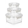İpek Yıldızı® 3lü Pratik Silikon Contalı Sızdırmaz Kapaklı Sağlam İstiflenebilir Saklama Kapları