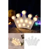 İpek Yıldızı® 3D Dekoratif Pilli Kraliçe Tacı Model Led Masa ve Gece Lambası