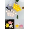 İpek Yıldızı® 3D Dekoratif Pilli Kraliçe Tacı Model Led Masa ve Gece Lambası