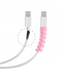 İpek Yıldızı® 4lü Apple, Android Şaj Kablosu Koruyucu Silikon Spiral Yay Aparat