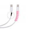 İpek Yıldızı® 4lü Apple, Android Şaj Kablosu Koruyucu Silikon Spiral Yay Aparat