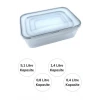 İpek Yıldızı® 4lü İç İçe Sızdırmaz Contalı Kilitli Kapaklı Plastik Erzak Saklama Kapları LC315