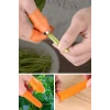 İpek Yıldızı® 5 Parça Pratik Parmak Koruyucu 1 Parça Baş Parmak Bıçaklı Eldiven Sebze Meyve Soyucu Kesme Ayıklayıcı Silikon Set
