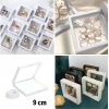 İpek Yıldızı® 9x9 cm Standlı 3D Takı Ziynet Hatıra Koleksiyon Saklama Kutusu Şeffaf Film Çerçevesi