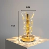 İpek Yıldızı® Açık Silindirik Kristal Altın Toz Model LED Masa Lambası – Gold Tabanlı, Dokunmatik, 3 Renk Işık Modlu, Şarjlı Modern Dekoratif Gece Lam