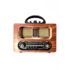 İpek Yıldızı® Büyük Boy Retro, Nostaljik, Ahşap Tasarım Bluetooth Hoparlörlü, Şarjlı, Taşınabilir FM/AM Destekli Radyo NS-6635
