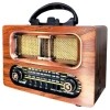 İpek Yıldızı® Büyük Boy Retro, Nostaljik, Ahşap Tasarım Bluetooth Hoparlörlü, Şarjlı, Taşınabilir FM/AM Destekli Radyo NS-6635