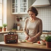İpek Yıldızı® Büyük Boy Retro, Nostaljik, Ahşap Tasarım Bluetooth Hoparlörlü, Şarjlı, Taşınabilir FM/AM Destekli Radyo NS-6635