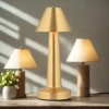 İpek Yıldızı® Çatı Model Gold Renk Şarjlı Dokunmatik 3 Renkli LED Masa Lambası