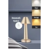 İpek Yıldızı® Çatı Model Gold Renk Şarjlı Dokunmatik 3 Renkli LED Masa Lambası