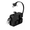 İpek Yıldızı® Cep Tipi Telefon Tutuculu Makaralı Uzayıp Kısalabilen 3ü 1 Arada USB Şarj Kablosu