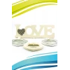 İpek Yıldızı® Decotown Love Yazılı Çerçeve 3lü Kalpli Ahşap Fotoğraf Çerçevesi