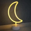 İpek Yıldızı® Dekoratif Pilli Ay Tasarımlı 3D Neon Led Masa Ve Gece Lambası