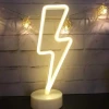 İpek Yıldızı® Dekoratif Şimşek Şeklinde Pilli Neon Led Lamba Süs Masa Lambası