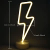 İpek Yıldızı® Dekoratif Şimşek Şeklinde Pilli Neon Led Lamba Süs Masa Lambası