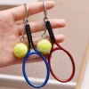 İpek Yıldızı® Gerçekçi Tenis Raketi Tasarımlı Şık Anahtarlık Kolye Çanta Süsü Tennis Keychain