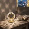 İpek Yıldızı® Güneş Şeklinde Kristal LED Masa Lambası – Dokunmatik, 3 Renk Işık Modlu, Şarjlı Mini Dekoratif Gece Lambası