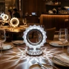 İpek Yıldızı® Güneş Şeklinde Kristal LED Masa Lambası – Dokunmatik, 3 Renk Işık Modlu, Şarjlı Mini Dekoratif Gece Lambası