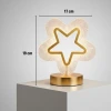 İpek Yıldızı® İçi Boş Yıldız Şeklinde Kristal LED Masa Lambası – Dokunmatik, 3 Renk Işık Modlu, Şarjlı Mini Dekoratif Gece Lambası
