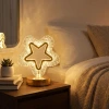 İpek Yıldızı® İçi Boş Yıldız Şeklinde Kristal LED Masa Lambası – Dokunmatik, 3 Renk Işık Modlu, Şarjlı Mini Dekoratif Gece Lambası
