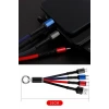 İpek Yıldızı® Işıklı Anahtarlık Model 3 in 1 USB Çıkışlı MİKRO,TYPE-C ve İphone Uyumlu Şarj Kablosu