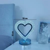 İpek Yıldızı® Kalp Şeklinde Kristal LED Masa Lambası – Dokunmatik, 3 Renk Işık Modlu, Şarjlı Mini Dekoratif Gece Lambası