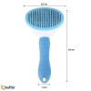 İpek Yıldızı® Kedi Köpek Tüy Toplayıcı Kendini Temizleyebilen Ergonomik Saplı Evcil Hayvan Tarağı Mavi