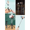 İpek Yıldızı® Kendiliğinden Işıklı Masaüstü Tripod Olabilen Telefon Tutuculu Kablosuz Kumandalı Selfie Çubuğu