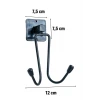 İpek Yıldızı® Kendiliğinden Yapışkanlı Siyah Paslanmaz Metal Bornoz ve Havlu Askılığı