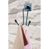 İpek Yıldızı® Kendiliğinden Yapışkanlı Siyah Paslanmaz Metal Bornoz ve Havlu Askılığı