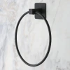 İpek Yıldızı® Kendiliğinden Yapışkanlı Siyah Paslanmaz Metal Yuvarlak Havluluk