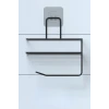 İpek Yıldızı® Kendiliğinden Yapışkanlı Tuvalet Kağıdı Tutacağı ve Yedek Raf - Siyah Modern Metal Tasarım