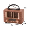 İpek Yıldızı® Küçük Mini Boy Retro Ahşap Tasarım Bluetooth Hoparlörlü Radyo – FM/AM Destekli, Şarjlı ve Taşınabilir Radyo NS-8108