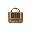 İpek Yıldızı® Küçük Mini Boy Retro Ahşap Tasarım Bluetooth Hoparlörlü Radyo – FM/AM Destekli, Şarjlı ve Taşınabilir Radyo NS-8108